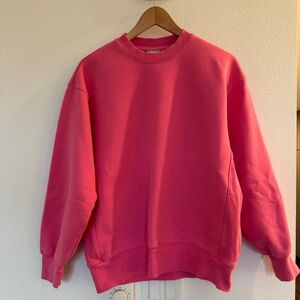 Aritzia boyfriend cozy fleece pink crewneck sweatshirt